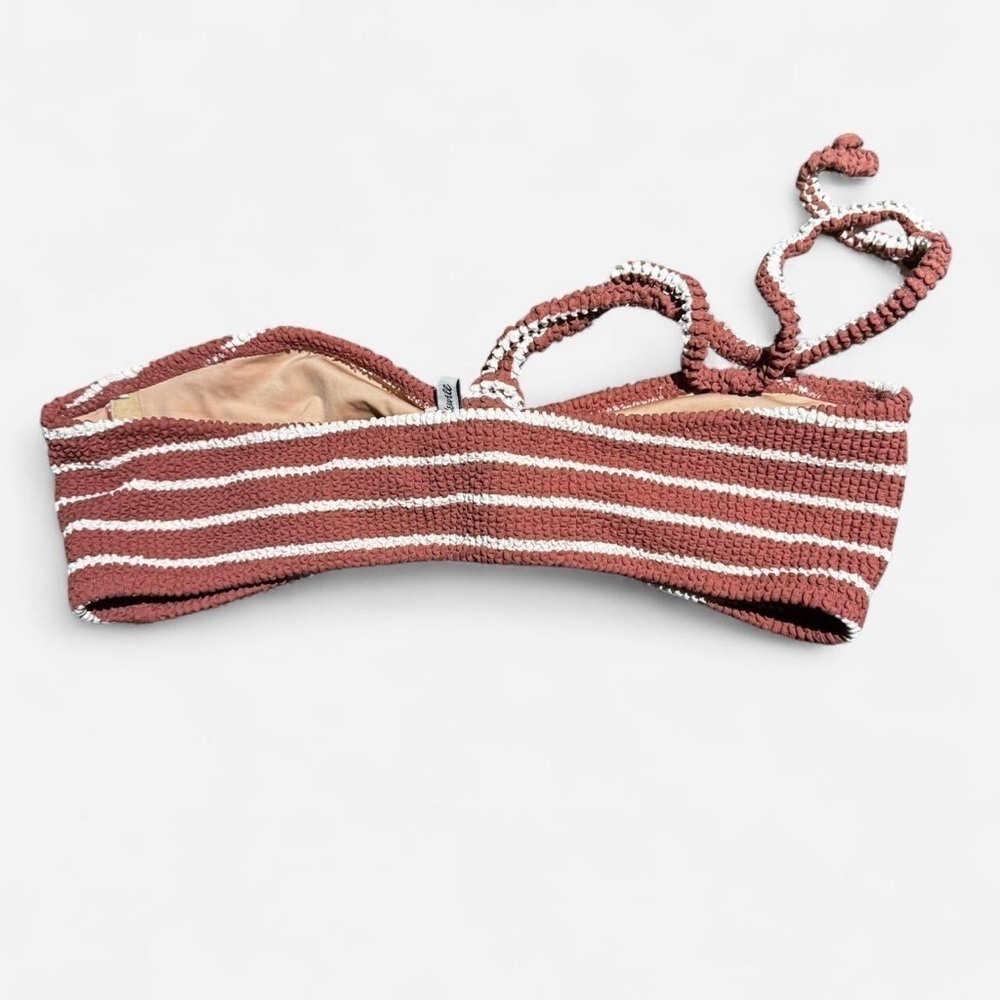 Madewell Second Wave Textured Bandeau Bikini Top in Stripe - Picture 8 of 8